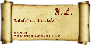Mahács Lestár névjegykártya